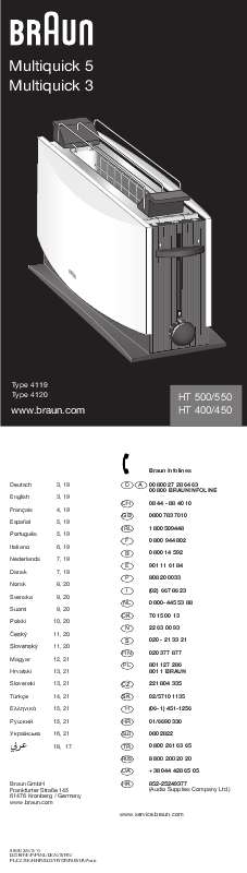 Guide utilisation BRAUN HT 500-550  de la marque BRAUN