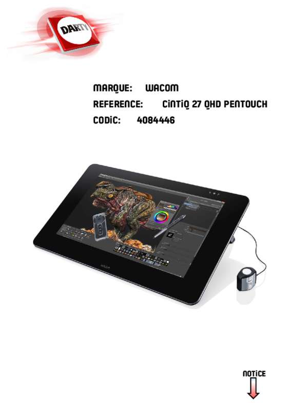 Guide utilisation WACOM CINTIQ 27QHD  de la marque WACOM