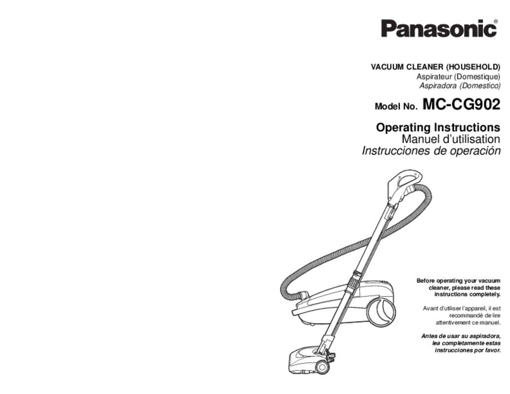 Guide utilisation PANASONIC MC-CG902 de la marque PANASONIC