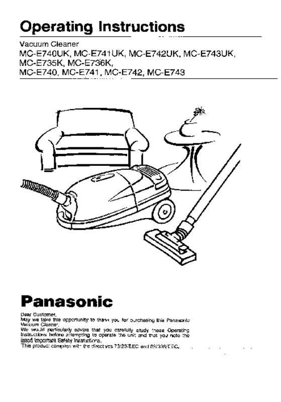 Guide utilisation PANASONIC MC-E738 de la marque PANASONIC