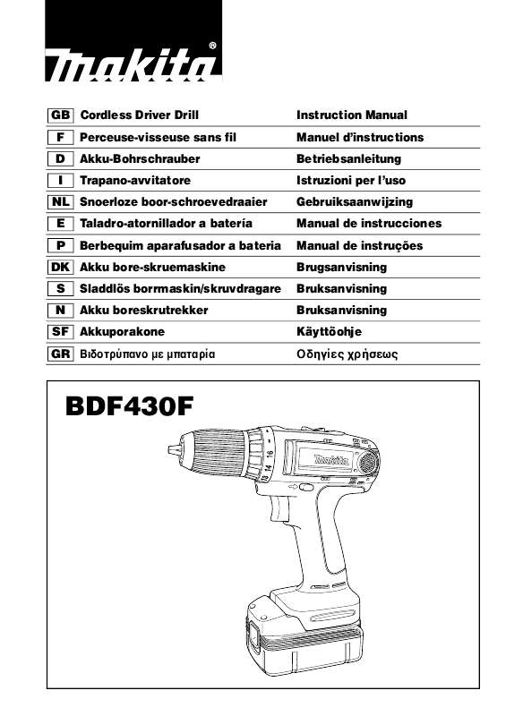 Guide utilisation  MAKITA BDF430F  de la marque MAKITA