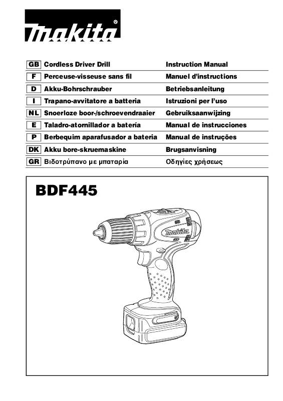 Guide utilisation  MAKITA BDF445  de la marque MAKITA