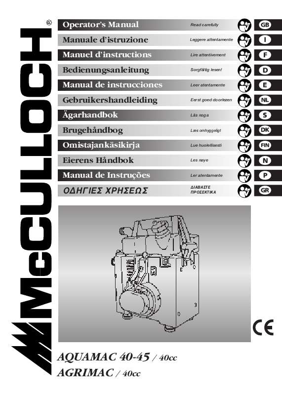 Guide utilisation  MCCULLOCH AQUAMAC 45 STD  de la marque MCCULLOCH