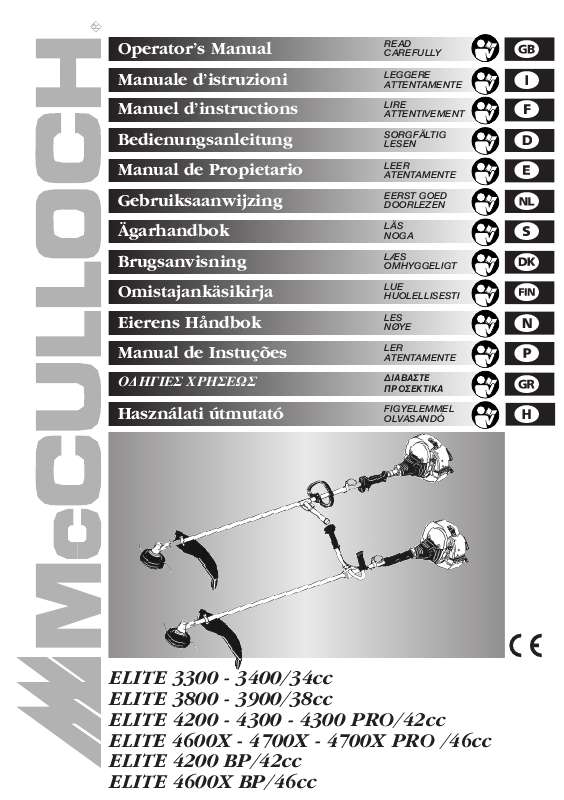 Guide utilisation  MCCULLOCH ELITE 3400 BP  de la marque MCCULLOCH