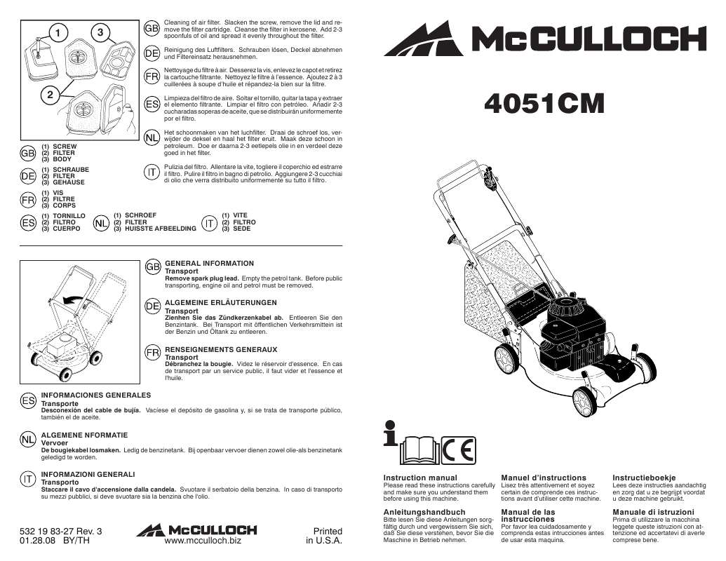 Guide utilisation  MCCULLOCH 4051CM  de la marque MCCULLOCH