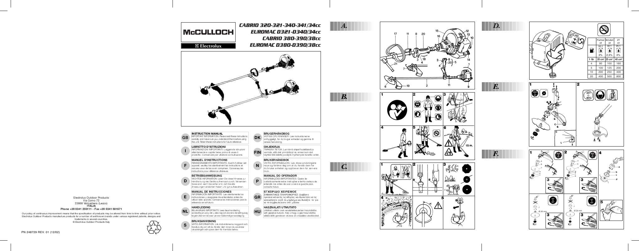 Guide utilisation  MCCULLOCH CABRIO 390-38CC  de la marque MCCULLOCH