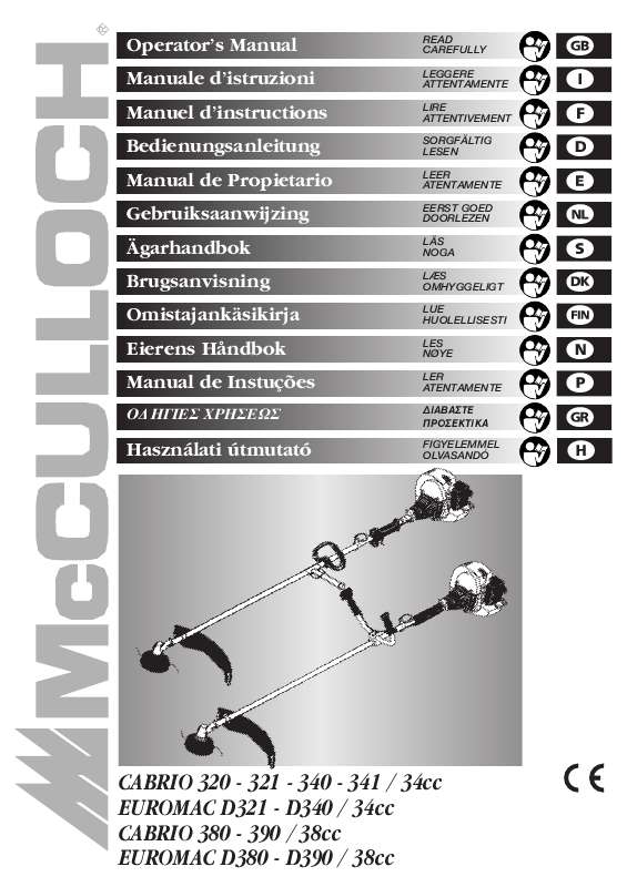 Guide utilisation  MCCULLOCH EUROMAC D390- 38CC  de la marque MCCULLOCH
