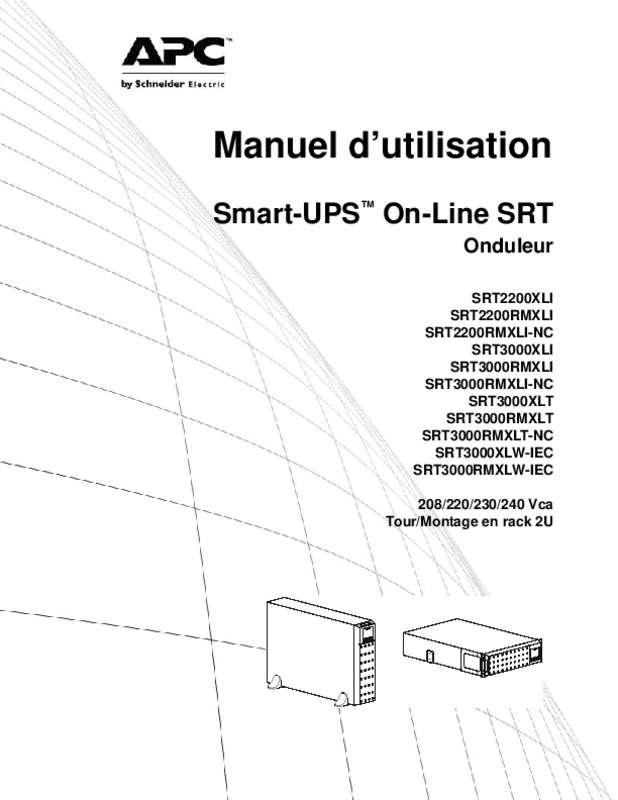 Guide utilisation APC SMART-UPS SRT 2200VA  de la marque APC