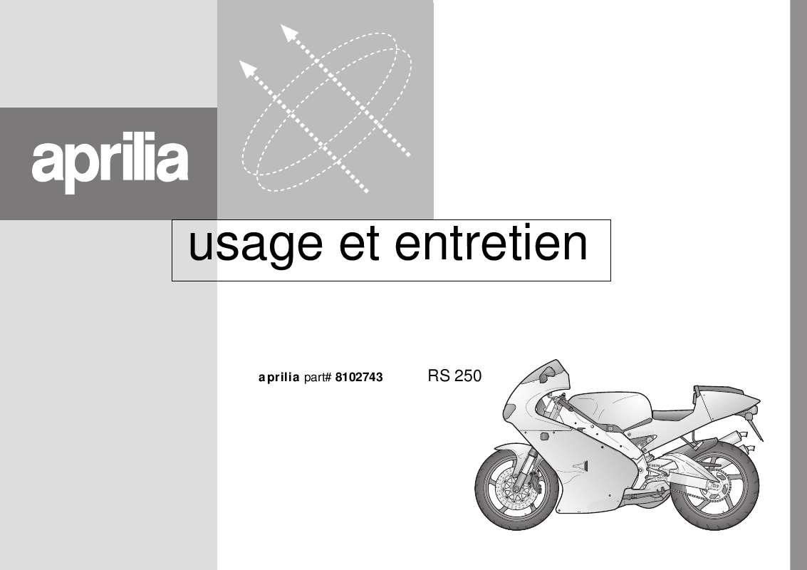 Guide utilisation APRILIA RS 250-1998  de la marque APRILIA