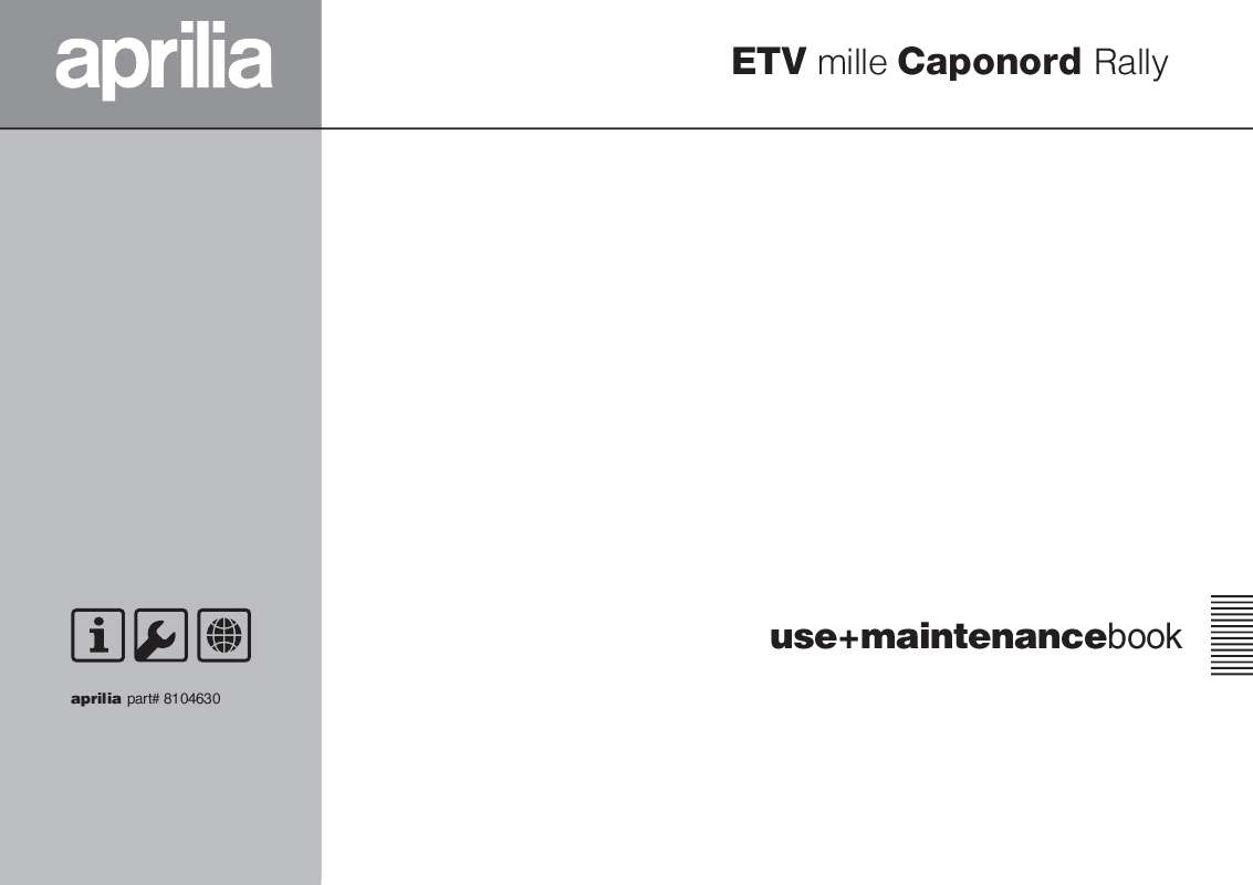 Guide utilisation APRILIA ETV 1000 CAPONORD RALLY  de la marque APRILIA