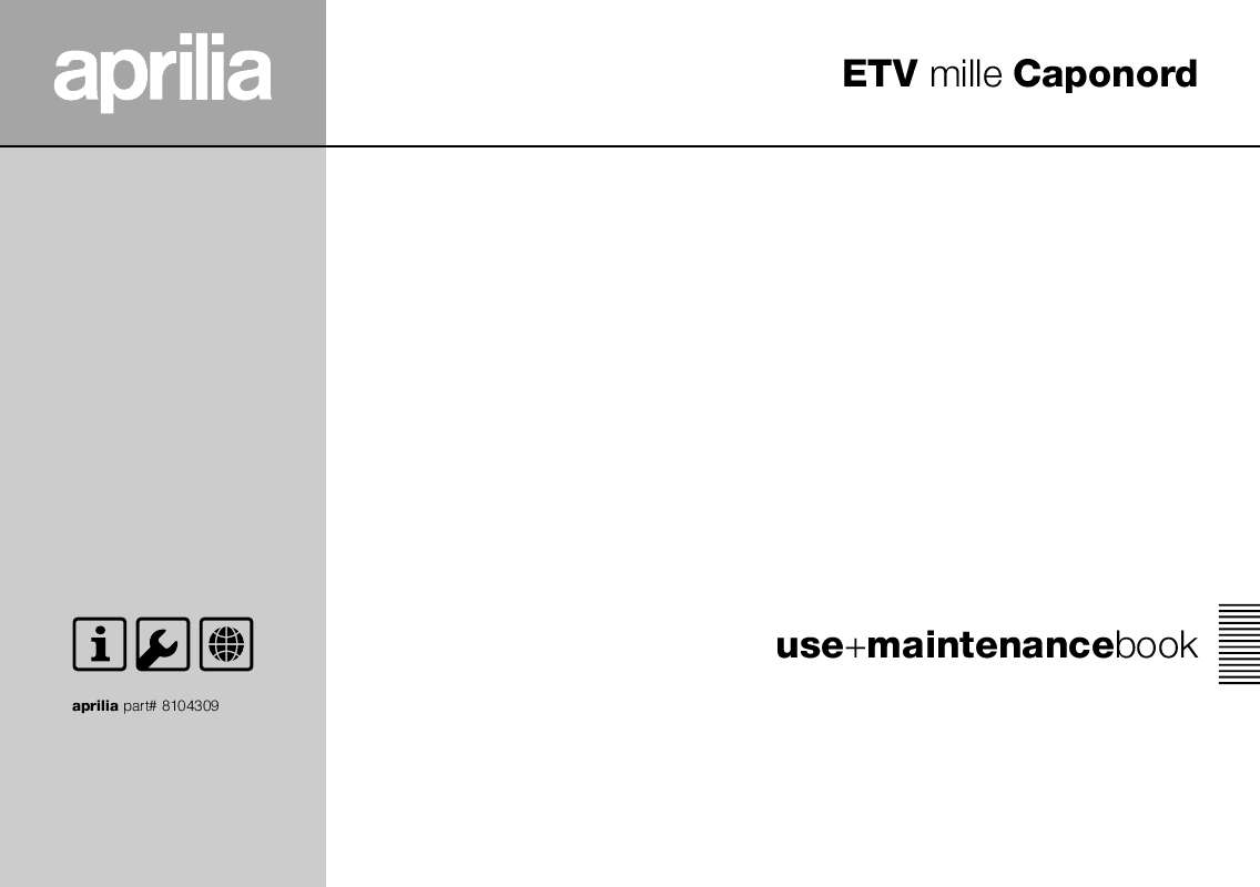 Guide utilisation APRILIA ETV MILLE CAPONORD  de la marque APRILIA