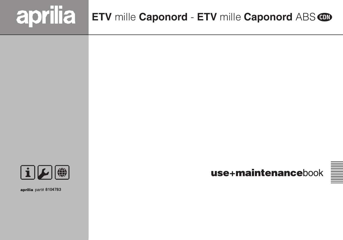 Guide utilisation APRILIA ETV MILLE CAPONORD ABS  de la marque APRILIA