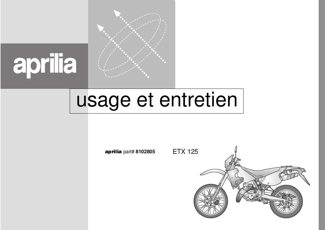 Guide utilisation APRILIA ETX 125  de la marque APRILIA