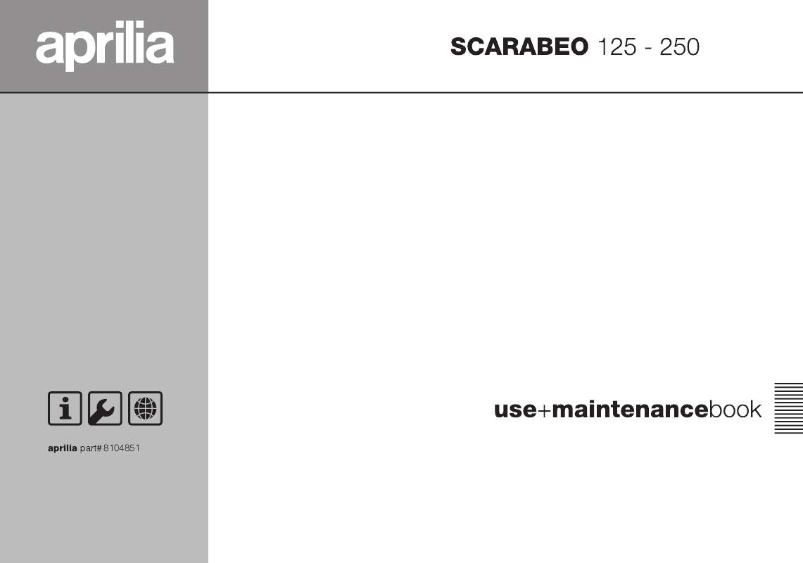Guide utilisation APRILIA SCARABEO 250  de la marque APRILIA