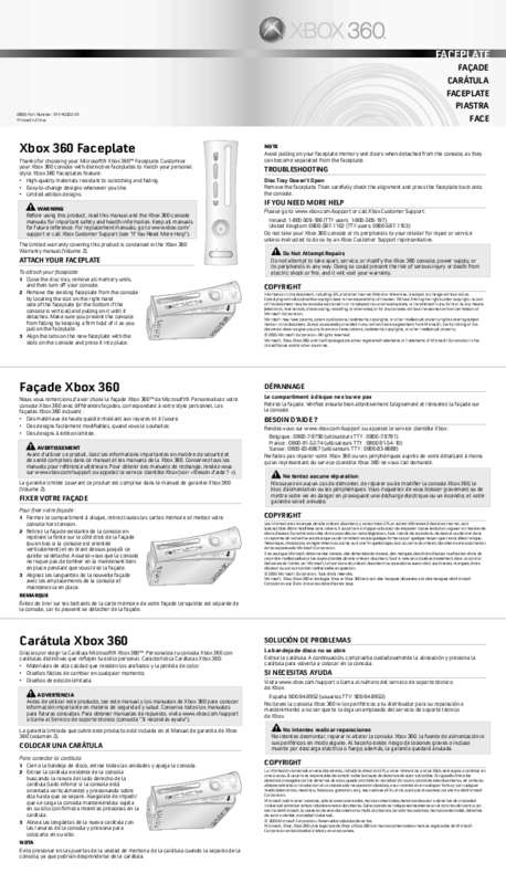 Guide utilisation MICROSOFT XBOX 360  de la marque MICROSOFT