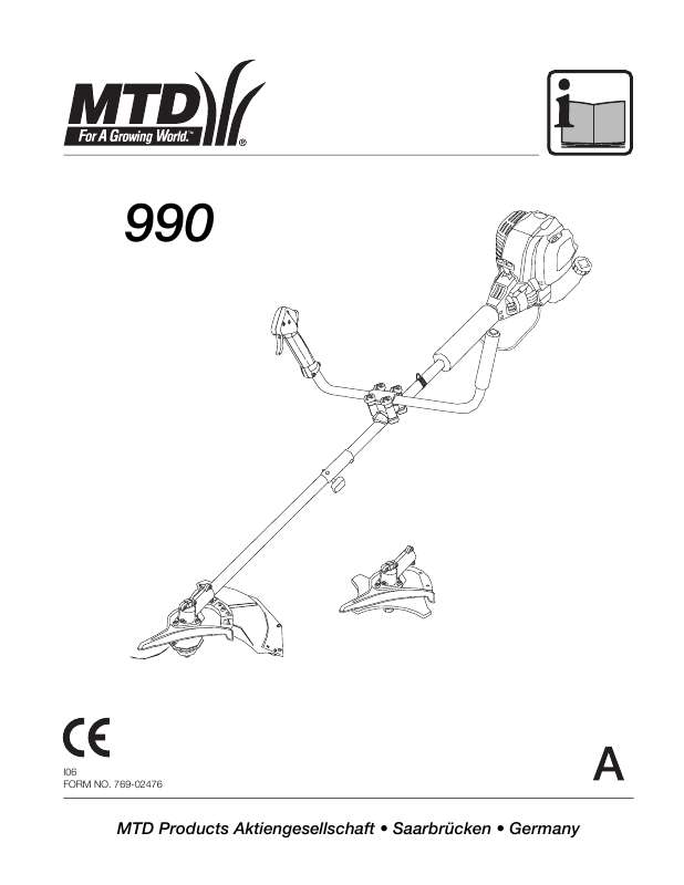 Guide utilisation  MTD 4-STROKE TRIMMER 990  de la marque MTD