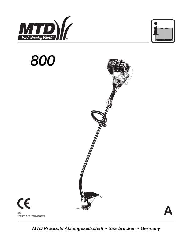Guide utilisation  MTD 4-STROKE TRIMMER 800  de la marque MTD