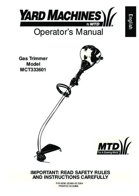 Guide utilisation  MTD MCT333601  de la marque MTD