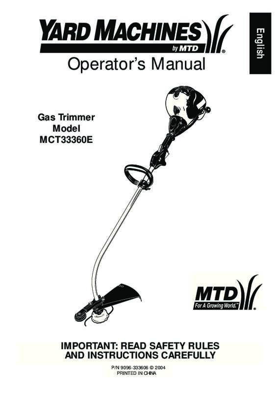 Guide utilisation  MTD MCT33360E  de la marque MTD