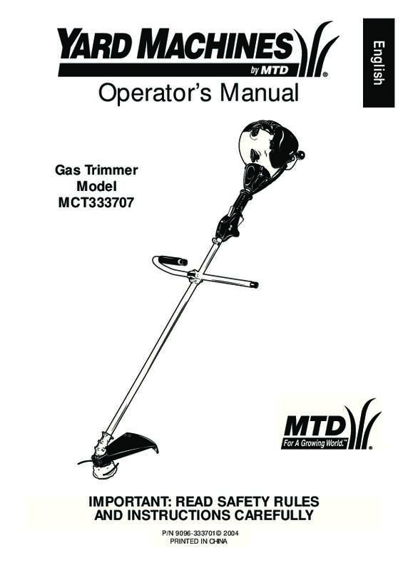 Guide utilisation  MTD MCT333707  de la marque MTD