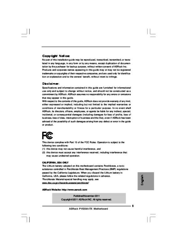 Guide utilisation ASROCK PV530A-ITX  de la marque ASROCK