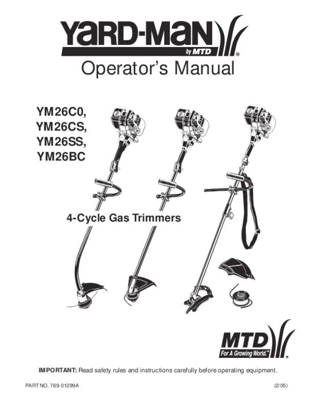 Guide utilisation  MTD YM26CS  de la marque MTD