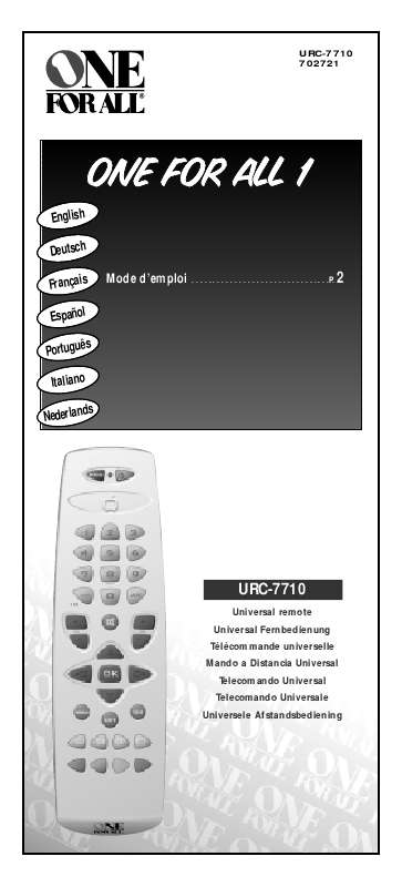 Guide utilisation ONE FOR ALL URC-7710  de la marque ONE FOR ALL