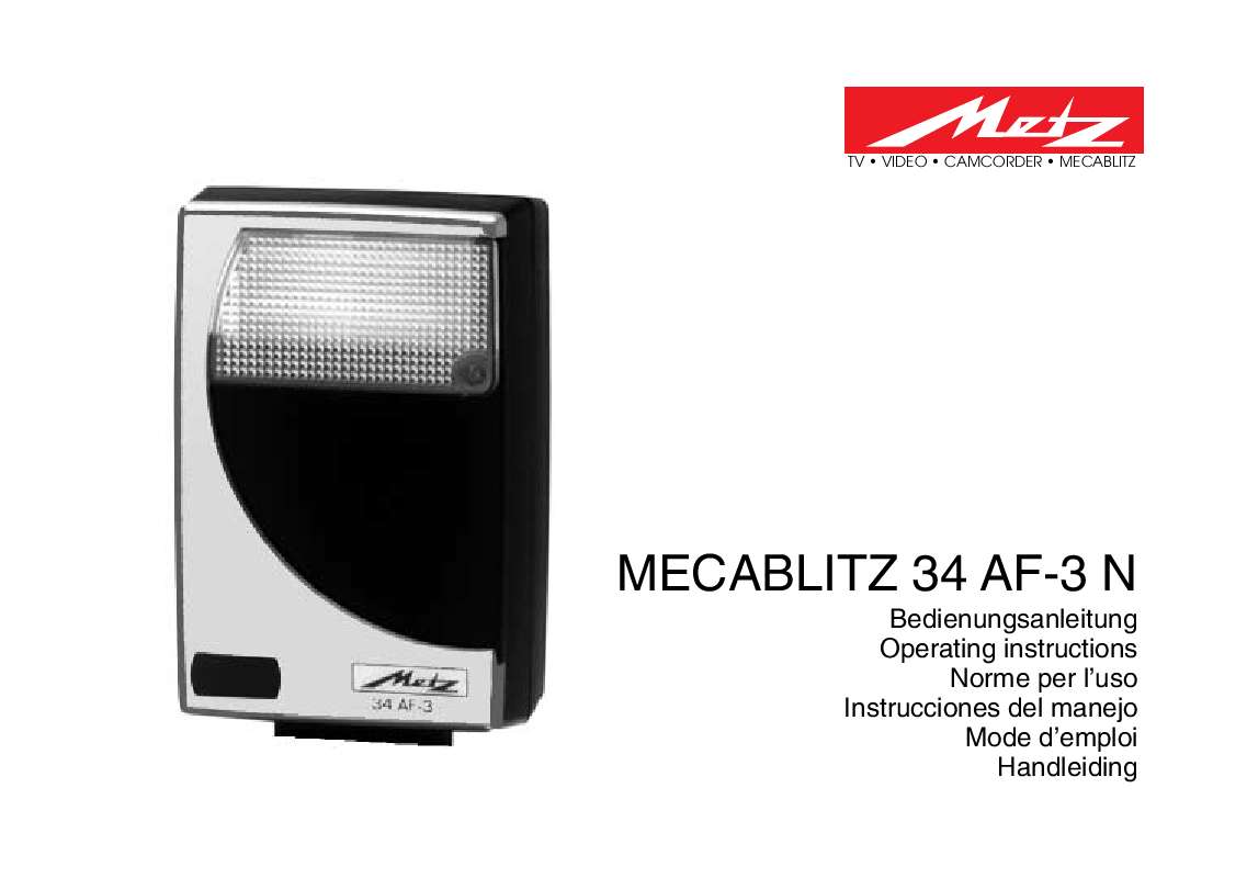 Guide utilisation  METZ MECABLITZ 34 AF-3 N  de la marque METZ