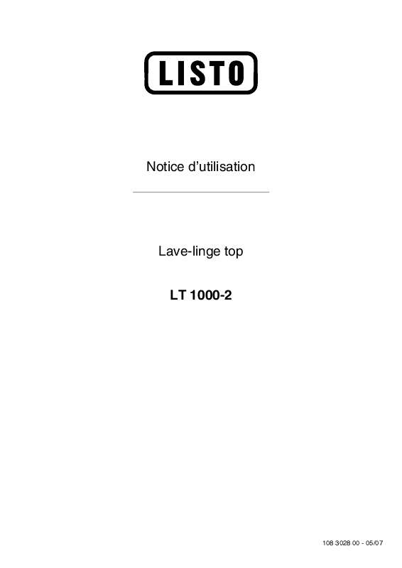 Guide utilisation  LISTO LT1000-2  de la marque LISTO