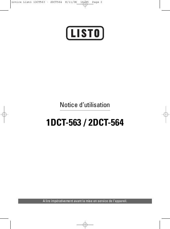 Guide utilisation  LISTO 1DCT-563  de la marque LISTO