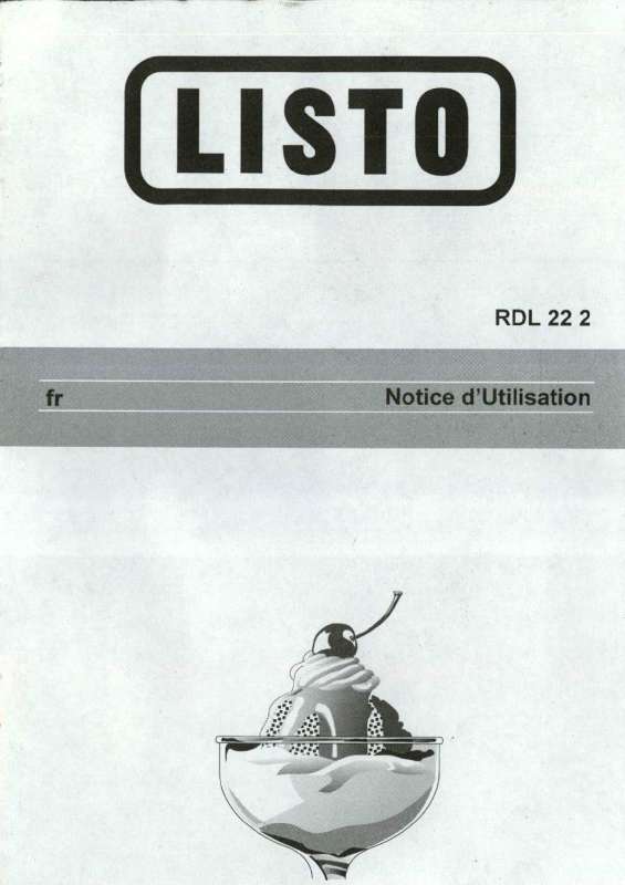 Guide utilisation  LISTO RDL 22 2  de la marque LISTO