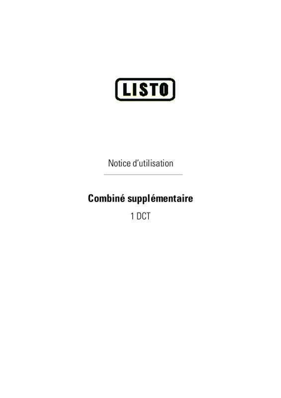 Guide utilisation  LISTO 1 DCT  de la marque LISTO