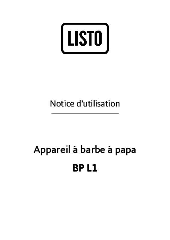 Guide utilisation  LISTO BARBE A PAPA LISTO BP L1  de la marque LISTO