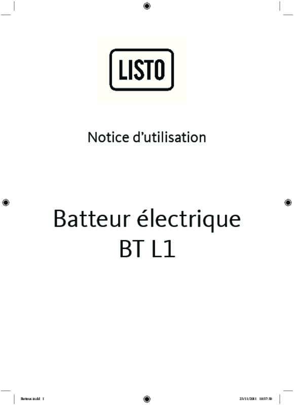 Guide utilisation LISTO BT L1 BLEU CARAIBES  de la marque LISTO