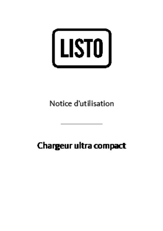Guide utilisation  LISTO CHARGEUR ULTRA COMPACT  de la marque LISTO