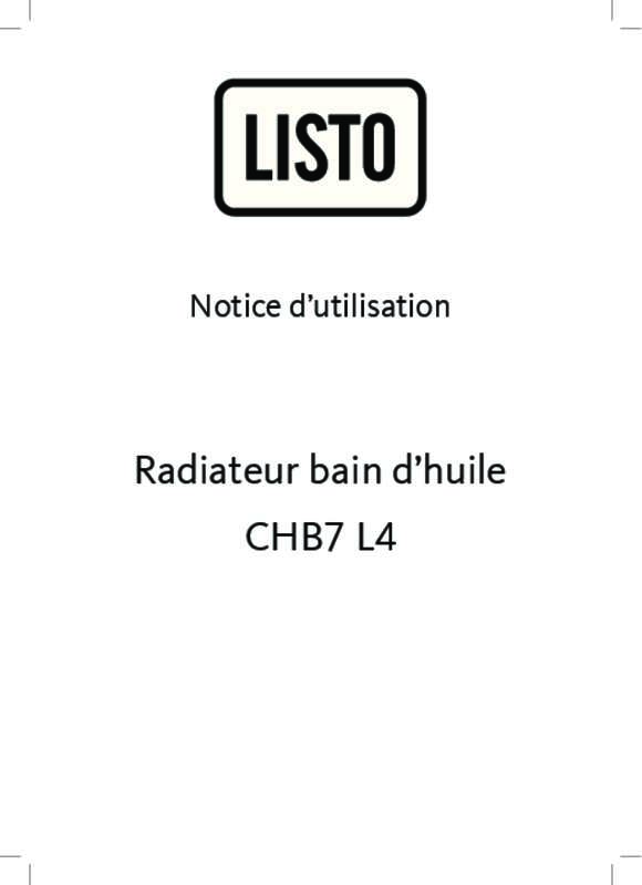 Guide utilisation LISTO CHB7 L4  de la marque LISTO