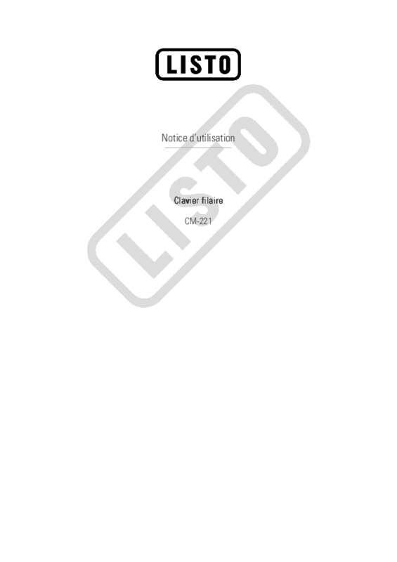 Guide utilisation  LISTO CLAVIER FILAIRE CM-221  de la marque LISTO