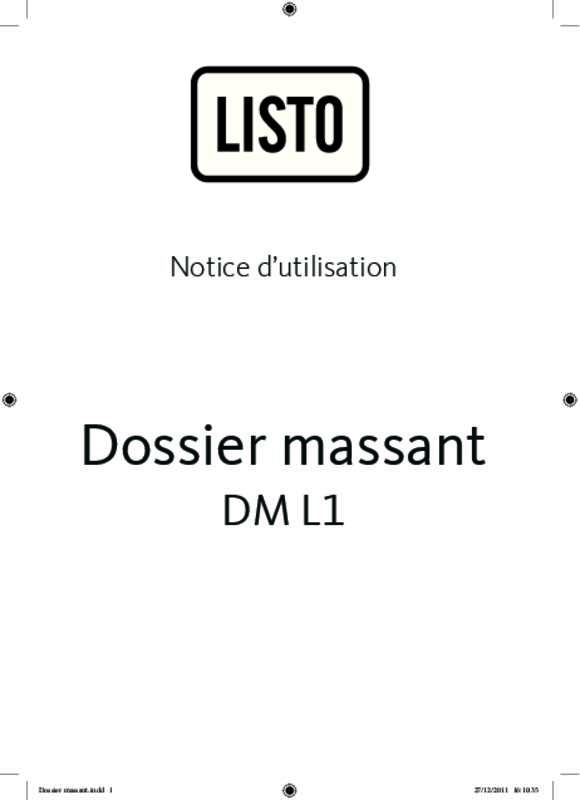 Guide utilisation  LISTO DOSSIER MASSANT DM L1  de la marque LISTO
