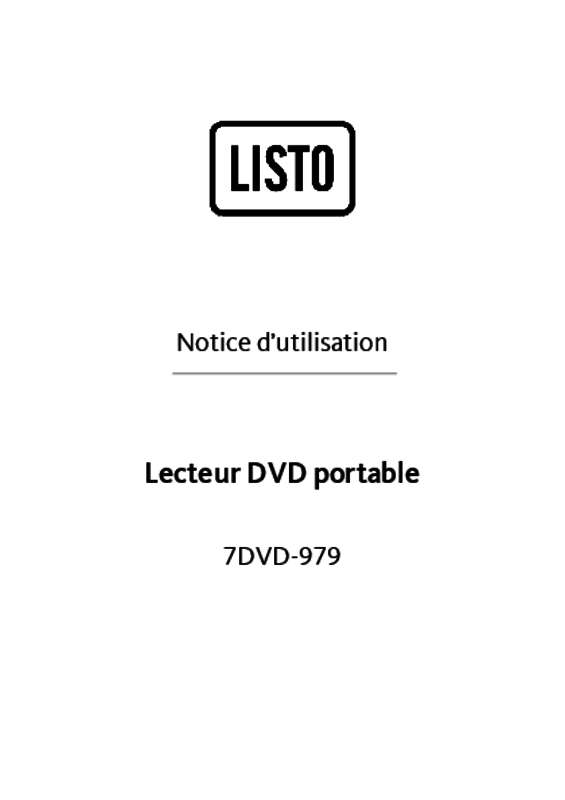 Guide utilisation  LISTO DVD PORTABLE 7DVD-979  de la marque LISTO