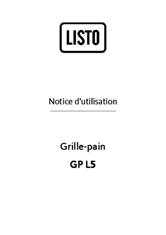Guide utilisation  LISTO GRILLE-PAIN GP L5  de la marque LISTO
