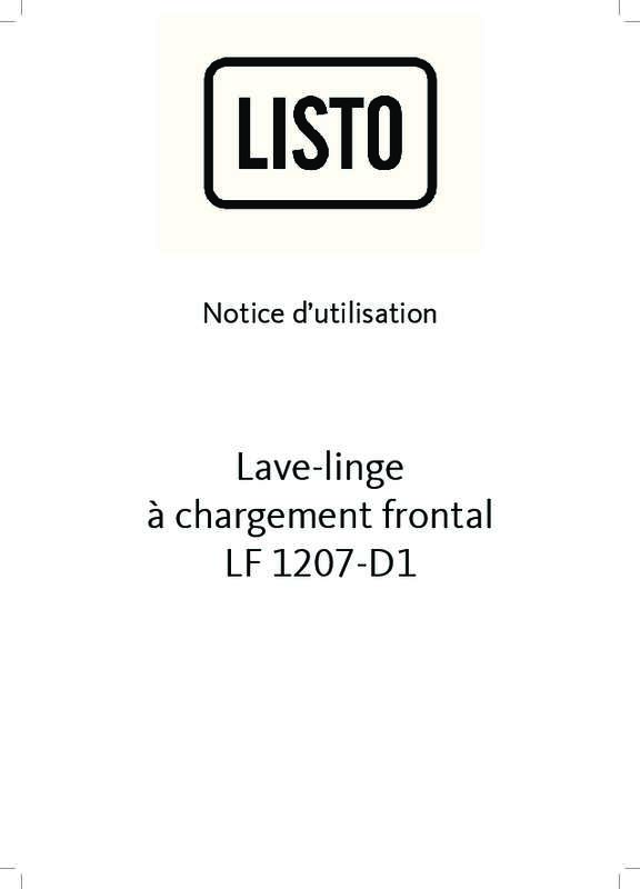 Guide utilisation  LISTO LAVE-LINGE LF 1207-D1  de la marque LISTO