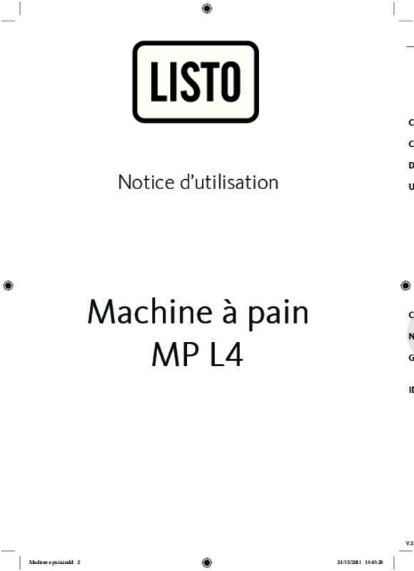 Guide utilisation LISTO MP L4 de la marque LISTO