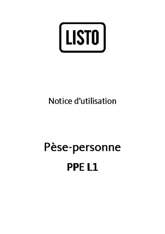 Guide utilisation  LISTO PESE-PERSONNE PPE L1  de la marque LISTO