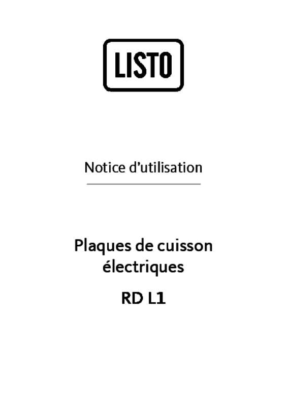 Guide utilisation  LISTO PLAQUES RD L1  de la marque LISTO