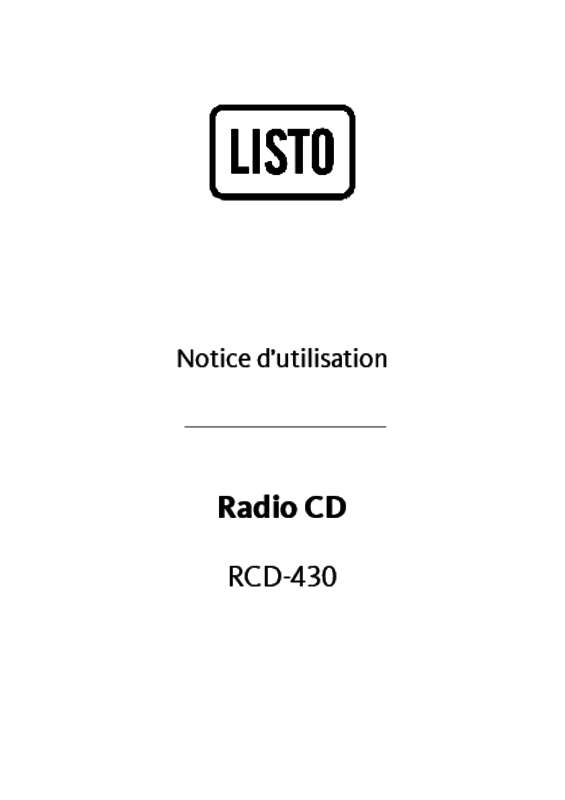 Guide utilisation  LISTO RADIO CD RCD-430  de la marque LISTO