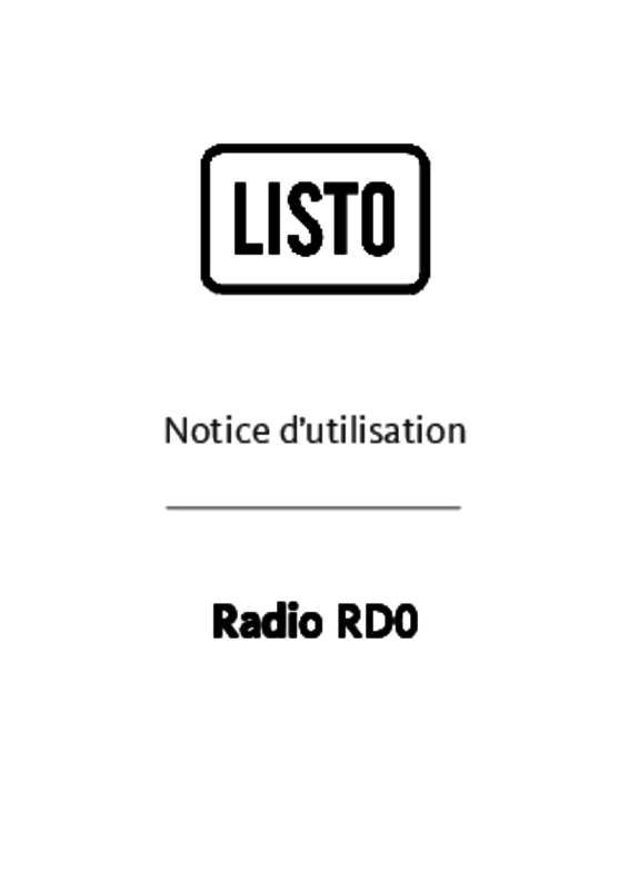 Guide utilisation  LISTO RADIO RD0  de la marque LISTO