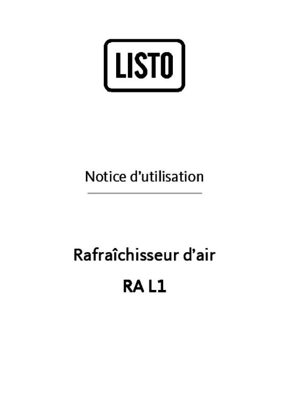 Guide utilisation  LISTO RAFRAICHISSEUR RA L1  de la marque LISTO
