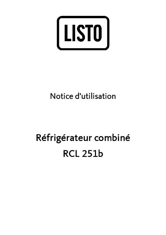 Guide utilisation LISTO RCL 251B  de la marque LISTO