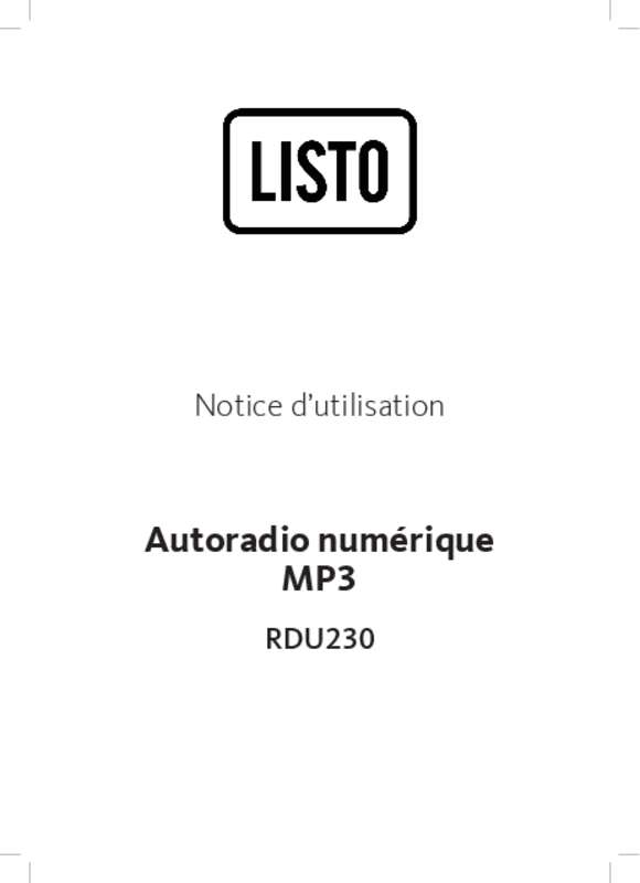 Guide utilisation LISTO RDU230  de la marque LISTO