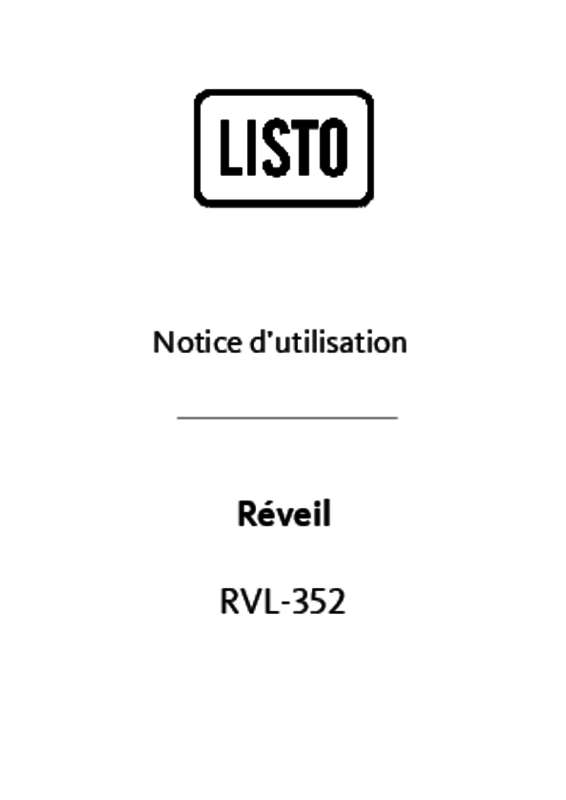 Guide utilisation  LISTO REVEIL RVL-352  de la marque LISTO